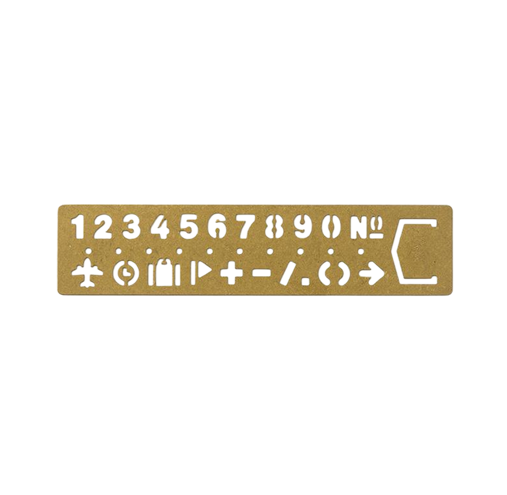 Traveler's Company Brass Template Bookmark Number - Gold