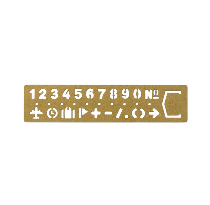 Traveler's Company Brass Template Bookmark Number - Gold