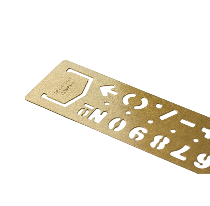 Traveler's Company Brass Template Bookmark Number - Gold