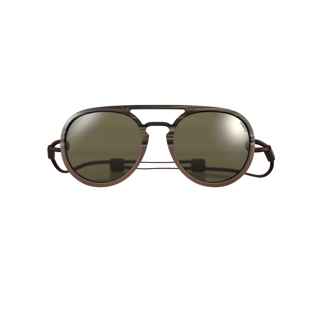 Azzurro Regular - Charcoal and Polarized Brown with Green Mirror