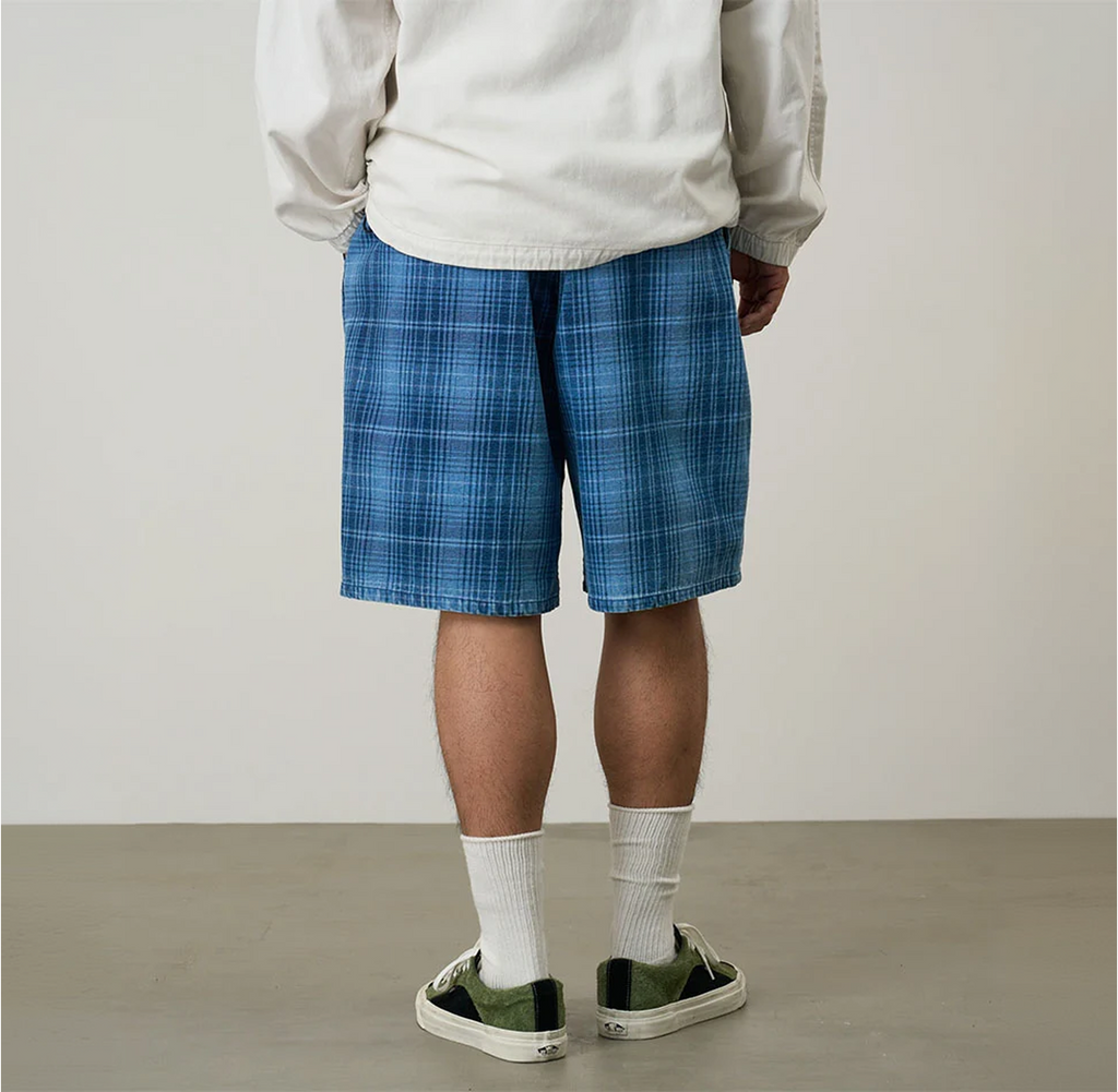 Lagoon Short Denim Plaid - Indigo Checkered Plaid