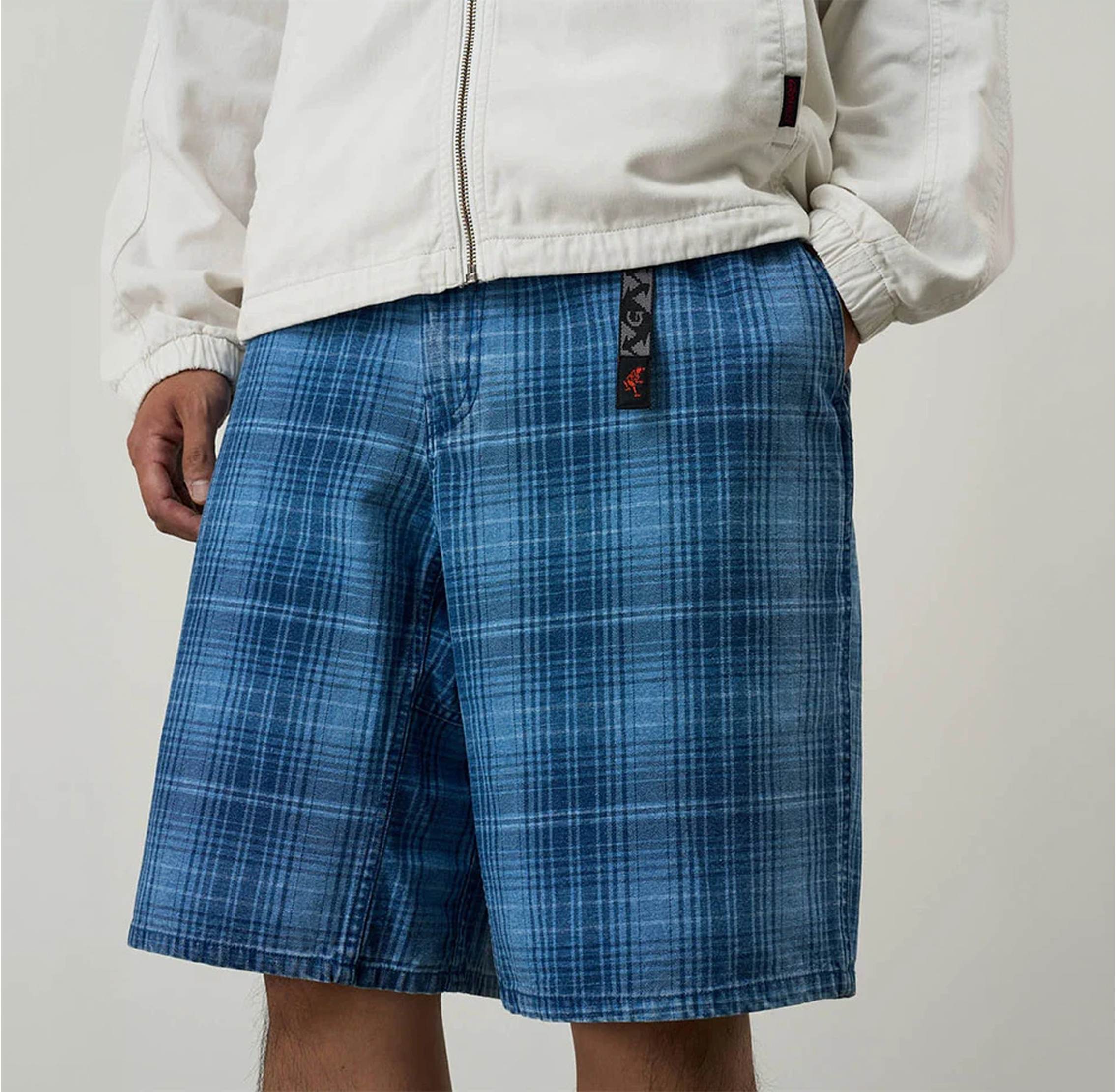 Lagoon Short Denim Plaid - Indigo Checkered Plaid