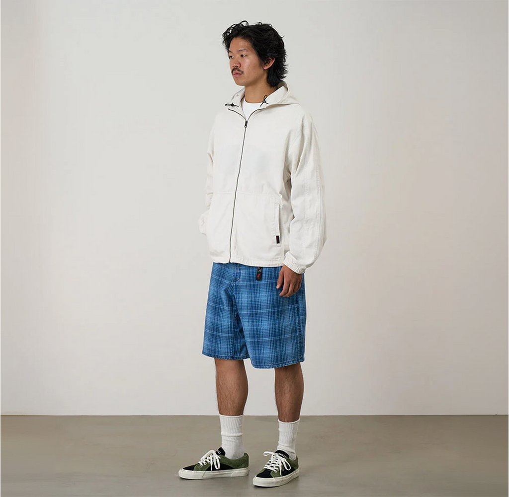 Lagoon Short Denim Plaid - Indigo Checkered Plaid