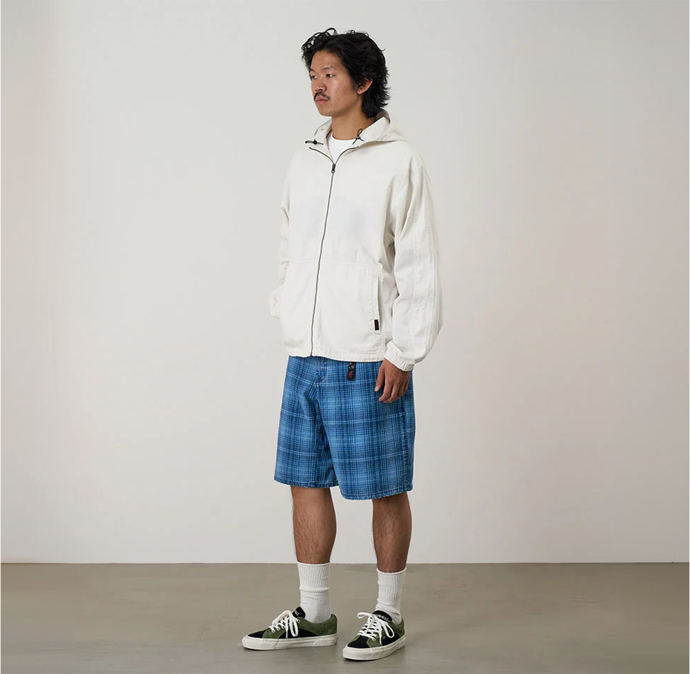 Lagoon Short Denim Plaid - Indigo Checkered Plaid
