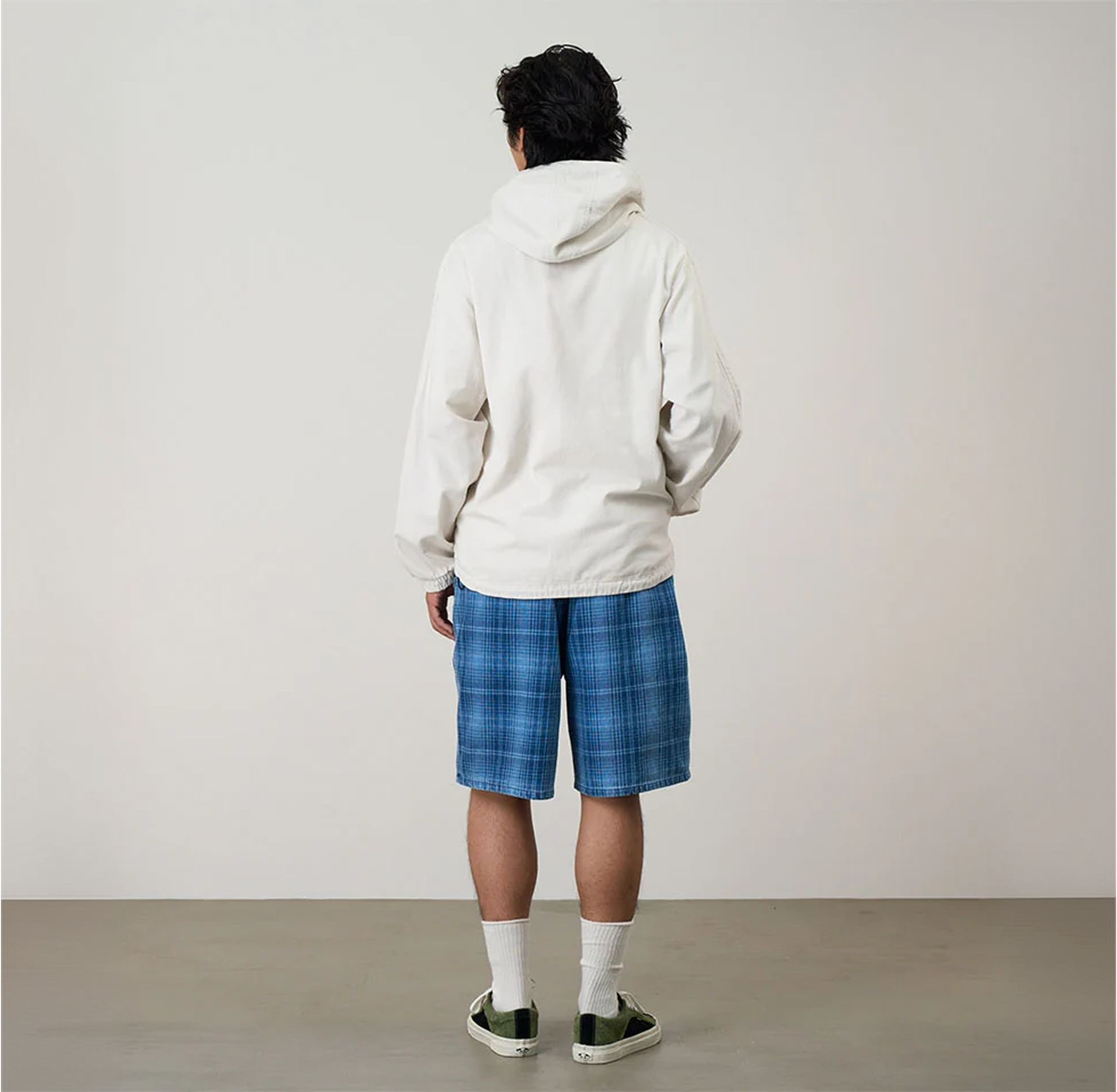 Lagoon Short Denim Plaid - Indigo Checkered Plaid
