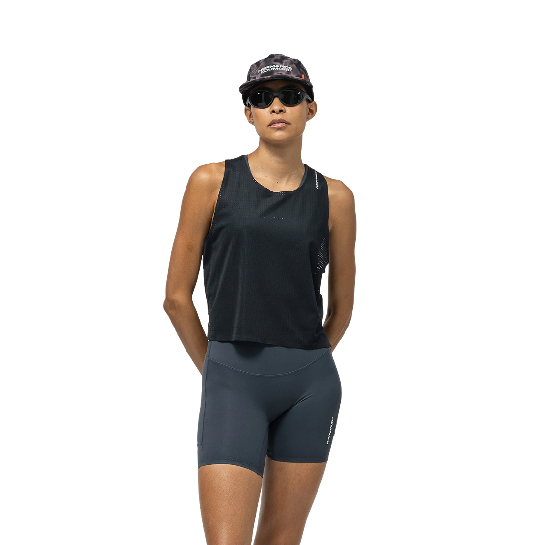 Women's Crop Training Singlet - Black