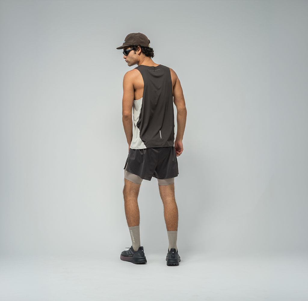 Men's Race Singlet - Silver Cloud/ After Dark