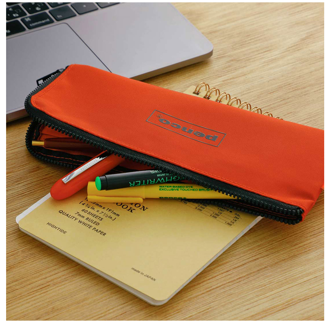 Penco - Flat Pen Case - Orange
