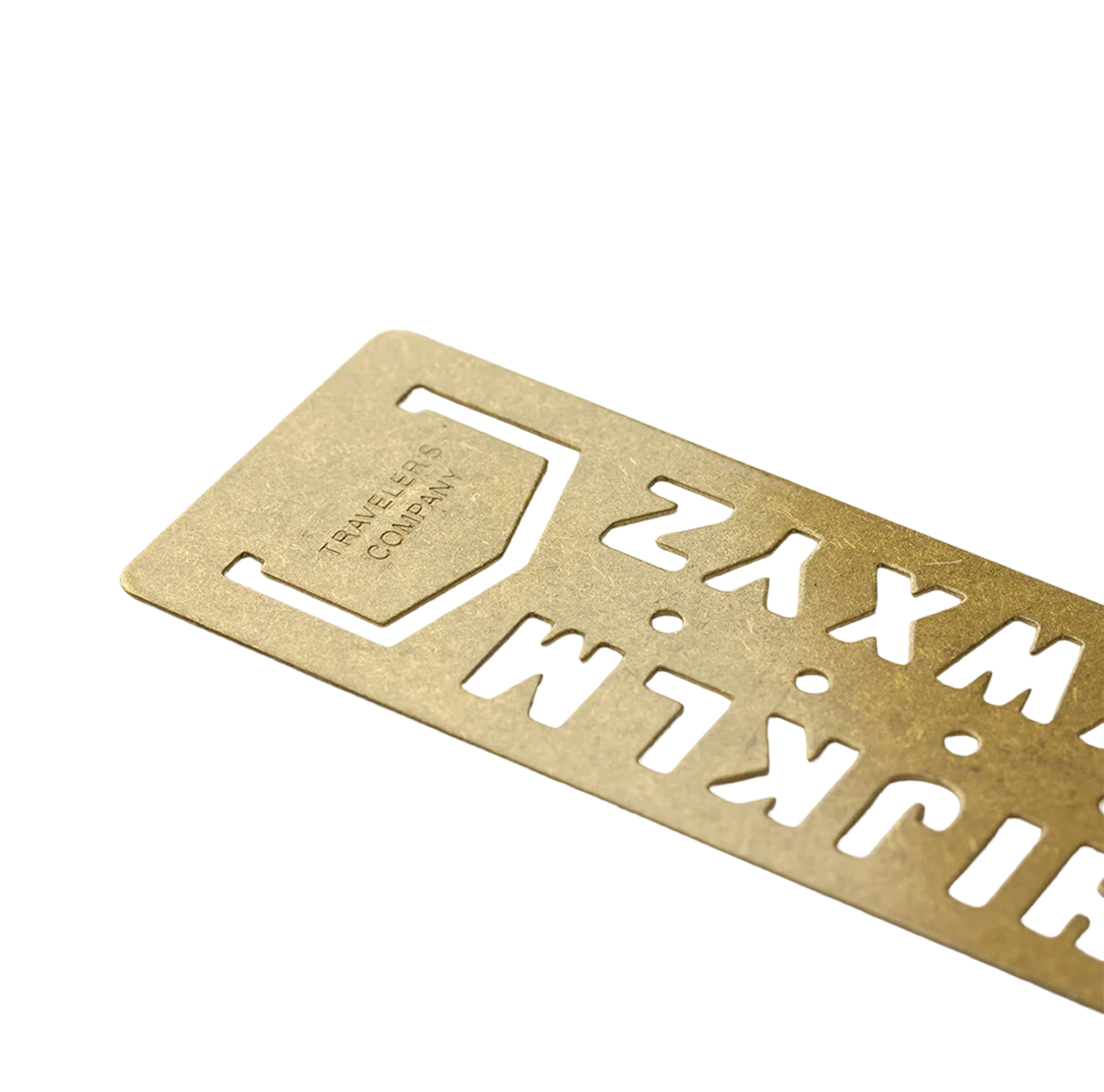 Traveler's Company Brass Template Bookmark Alphabet - Gold