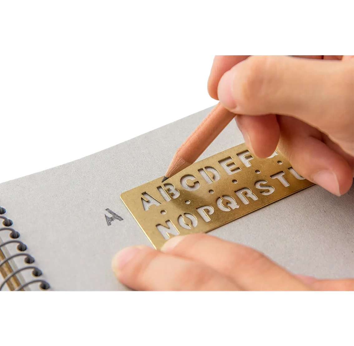 Traveler's Company Brass Template Bookmark Alphabet - Gold