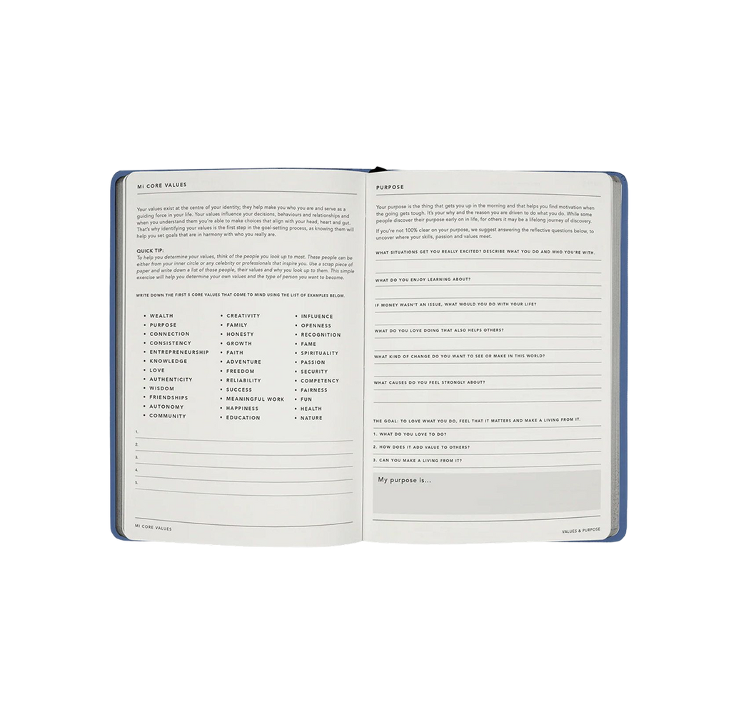 MiGoals - Goals Journal - Soft Cover - Element Blue