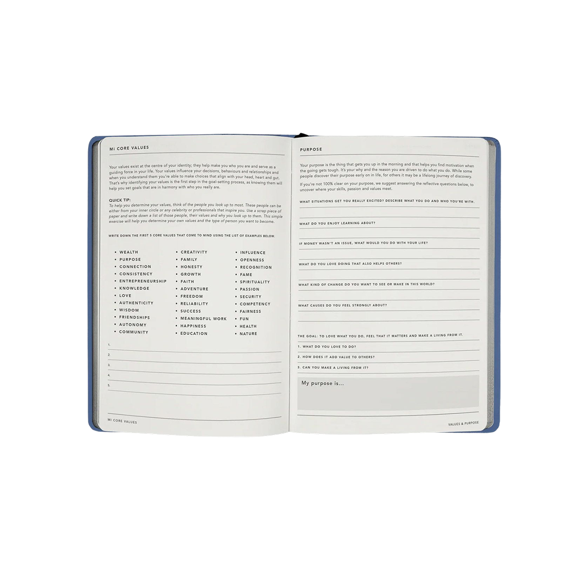 MiGoals - Goals Journal - Soft Cover - Element Blue
