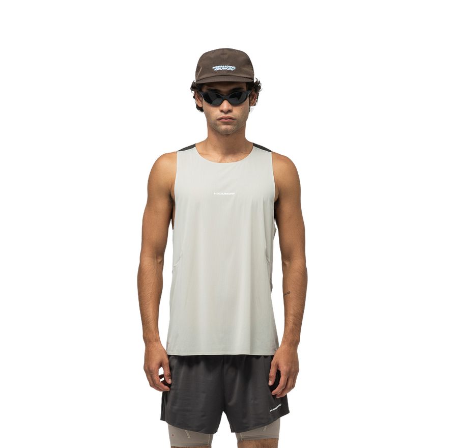 Men's Race Singlet - Silver Cloud/ After Dark