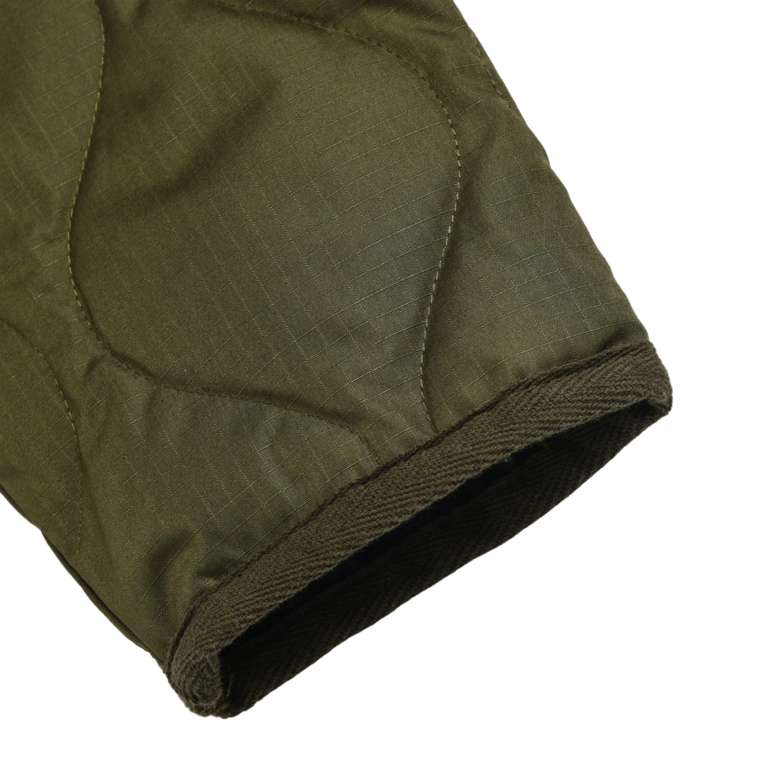 Military W-Zip V Neck Down Vest - Dark Olive