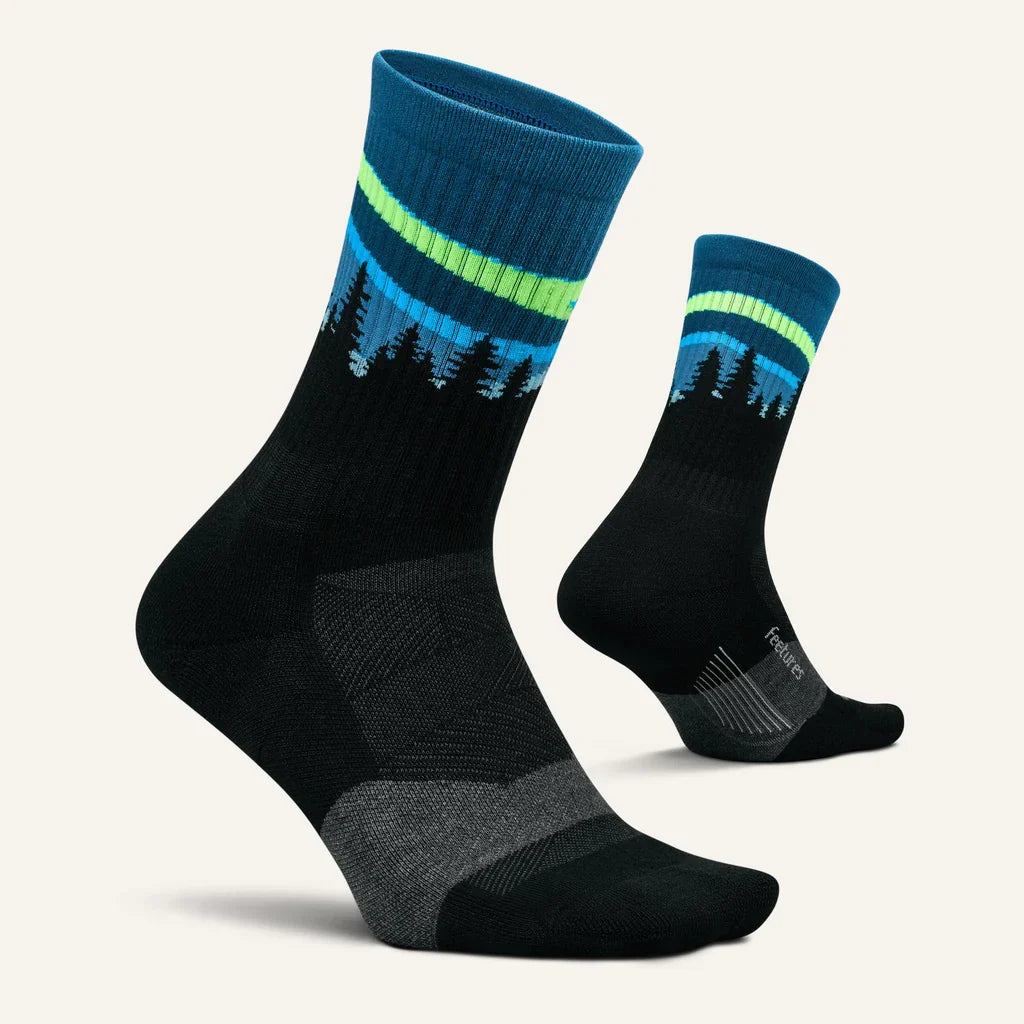 Feetures_Trail Max Cushion Mini-Crew_Blue Aurora