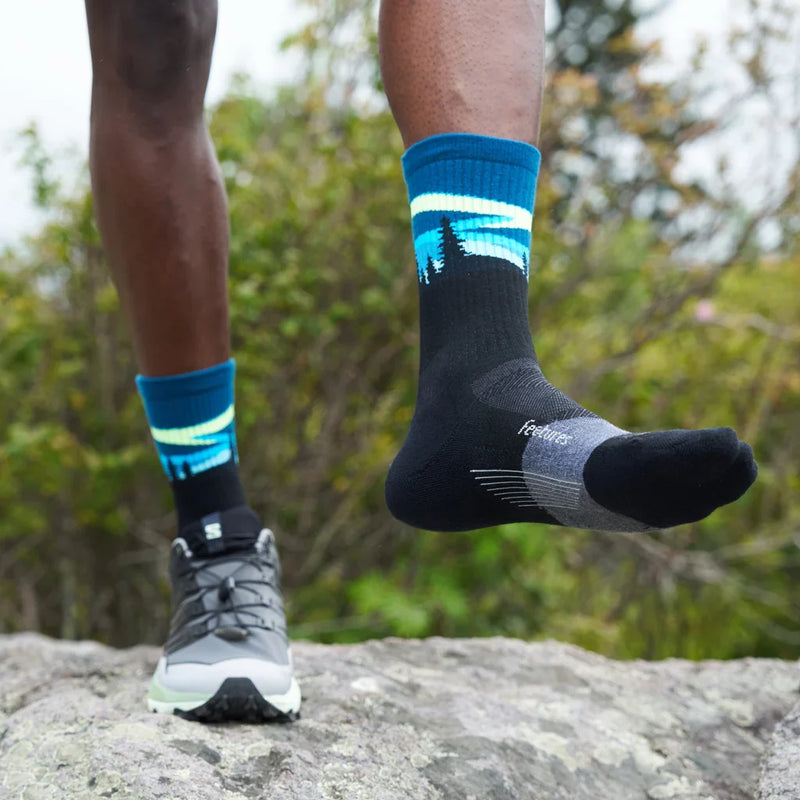 Feetures_Trail Max Cushion Mini-Crew_Blue Aurora