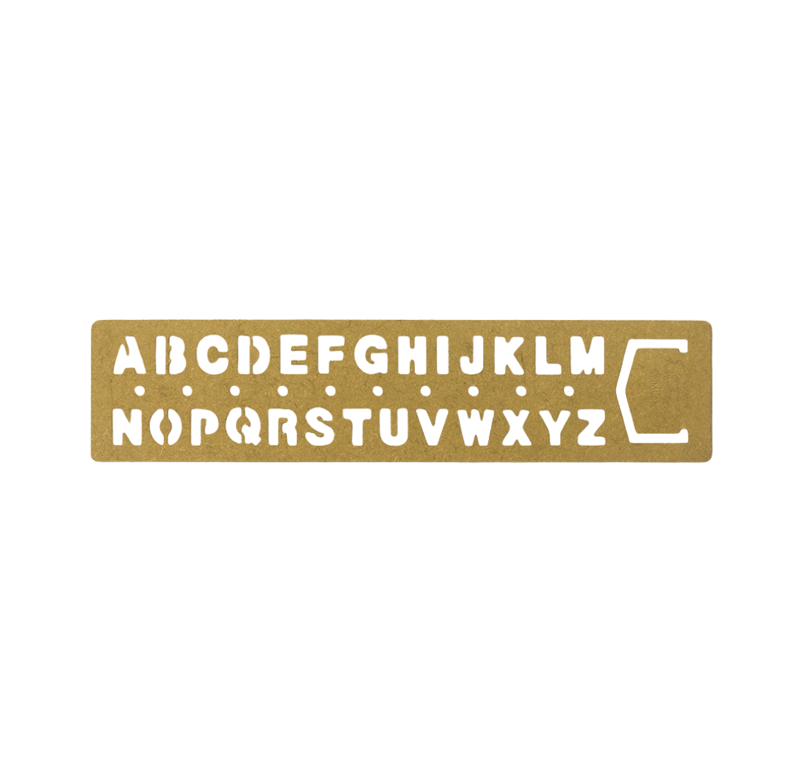 Traveler's Company Brass Template Bookmark Alphabet - Gold
