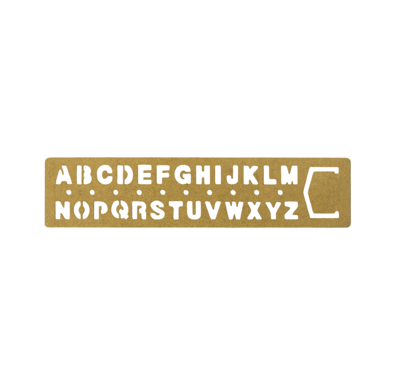 Traveler's Company Brass Template Bookmark Alphabet - Gold