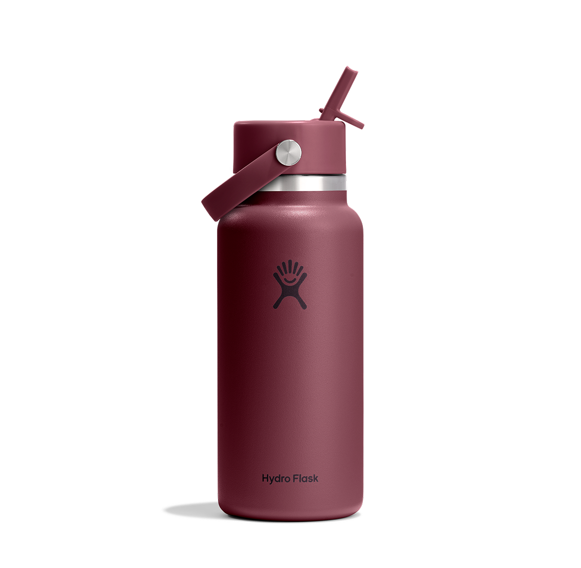 32oz (946mL) Wide Flex Straw Cap - Burgundy