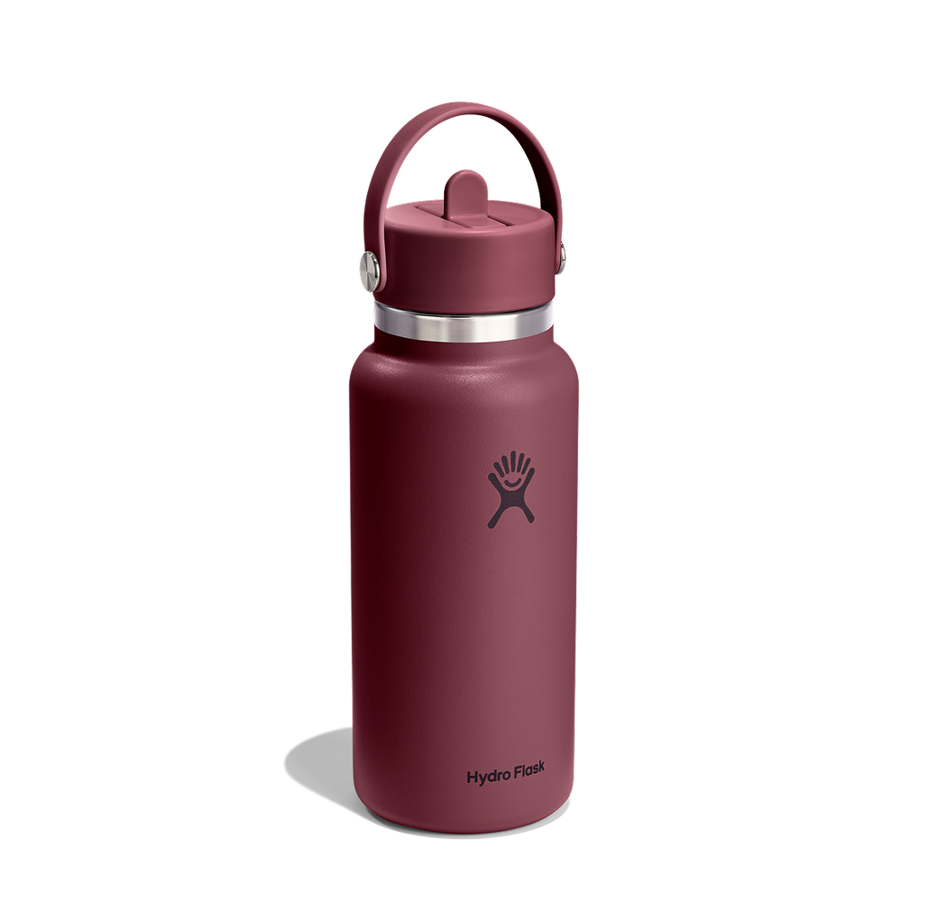 32oz (946mL) Wide Flex Straw Cap - Burgundy