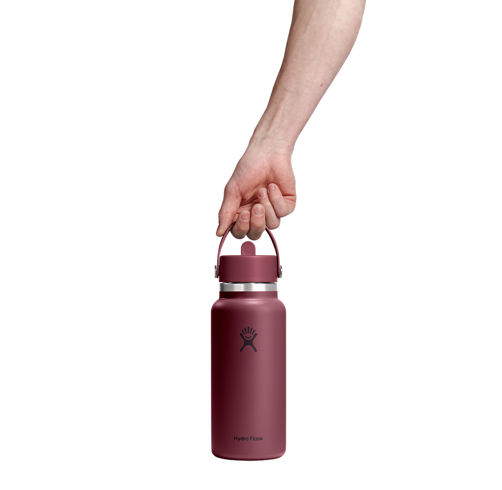 32oz (946mL) Wide Flex Straw Cap - Burgundy