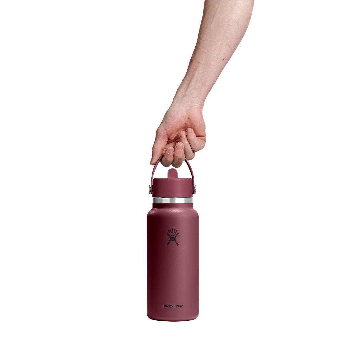 32oz (946mL) Wide Flex Straw Cap - Burgundy